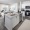 the interior of a spacious kitchen